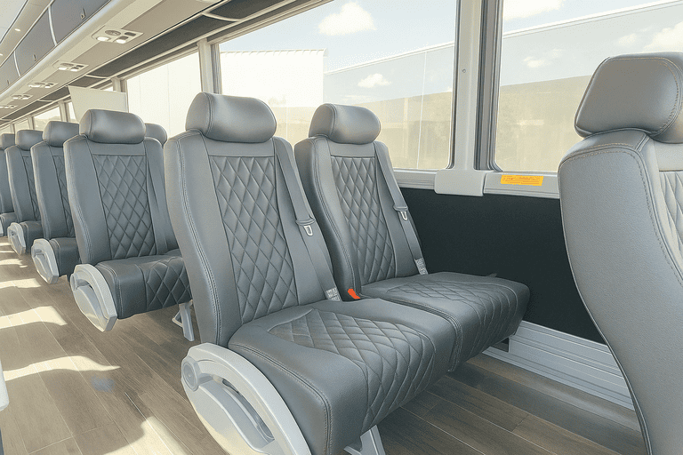 interior of Lees Summit Minibus Company charter bus